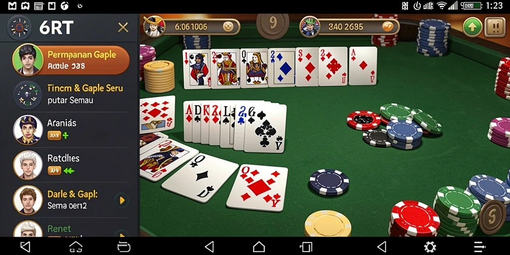 Tampilan gameplay Gaple yang mengasyikkan di 6RT.