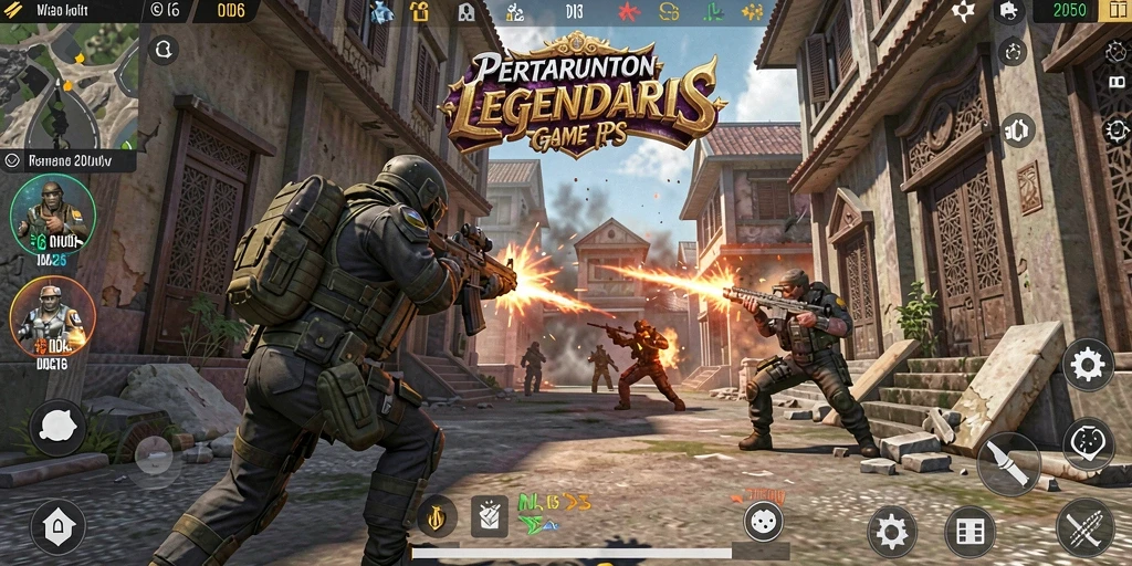 Tangkapan layar gameplay D06 menampilkan aksi menembak yang seru dalam pertempuran.