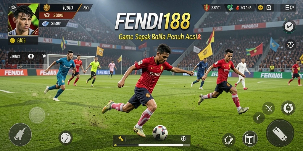 Tangkapan layar FENDI188 menunjukkan aksi seru dalam permainan sepak bola.