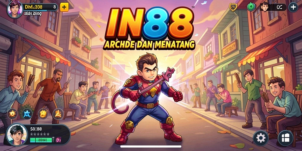 Screenshot gameplay IN88 menampilkan aksi seru dalam permainan Arcade.