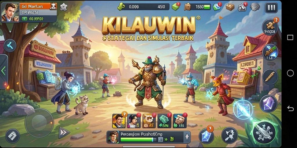 Tangkapan layar gameplay KILAUWIN yang menunjukkan momen strategis dalam pertempuran.