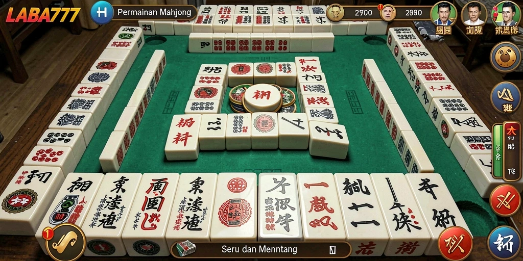 Screenshot utama LABA777 menampilkan gameplay seru Mahjong.