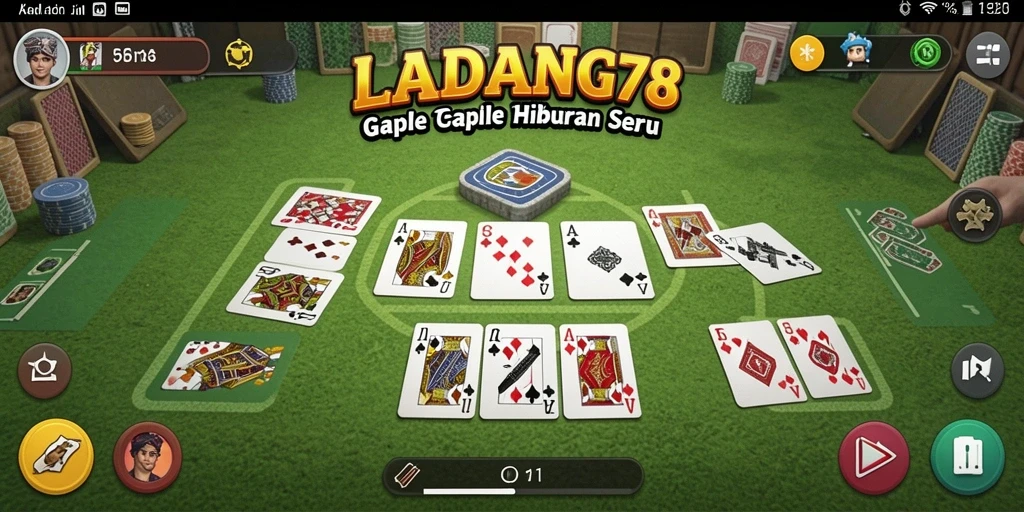 Tampilan gameplay seru di <strong>LADANG78</strong> saat bermain Gaple bersama teman.