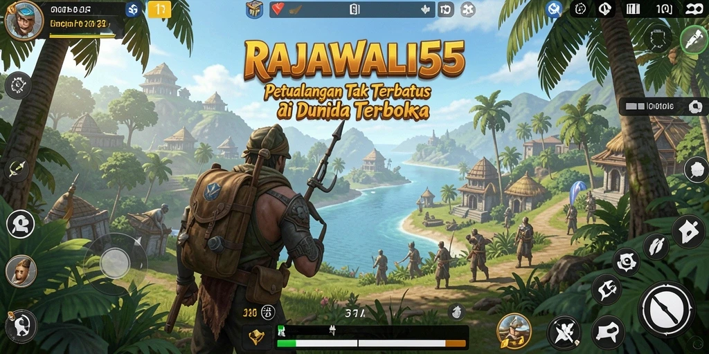 Screenshot RAJAWALI55 menampilkan gameplay eksplorasi dunia terbuka yang luas.