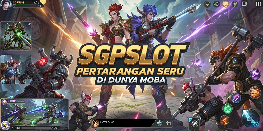 Screenshot gameplay MOBA SGPSLOT yang penuh aksi dan strategi.