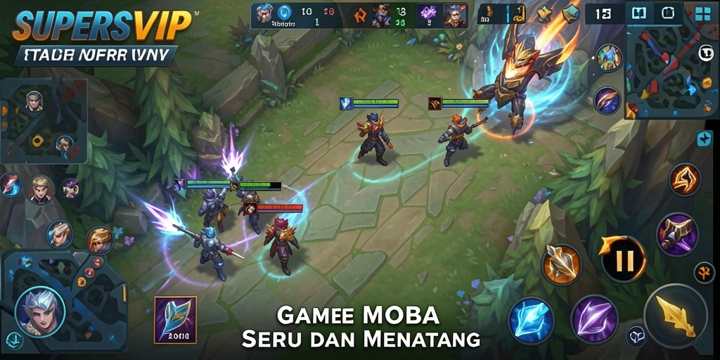 Tampilan gameplay seru di SUPERSVIP dengan aksi taktis.