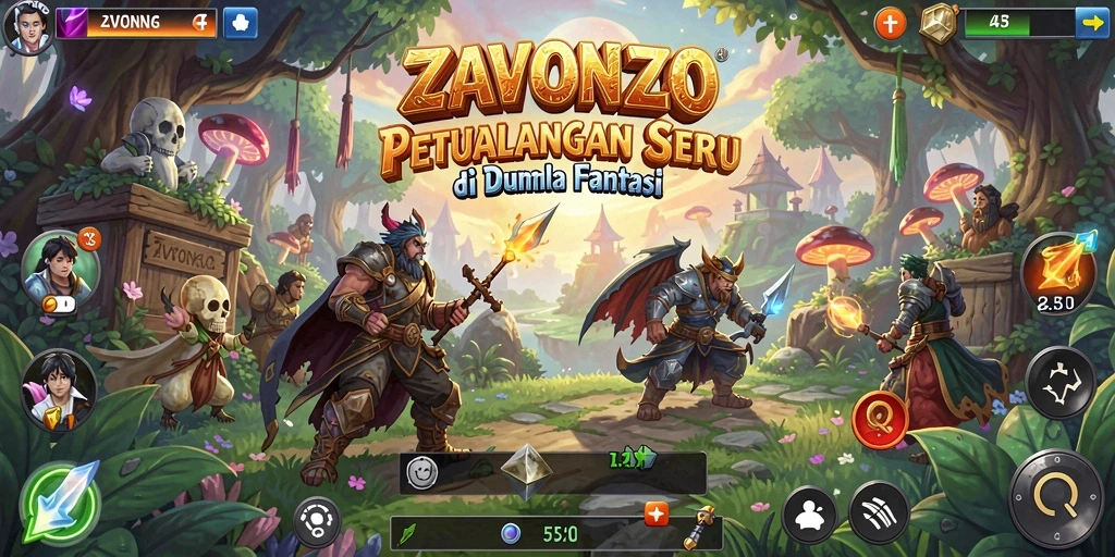 Tampilan aksi seru dalam gameplay ZAVONZO yang menawan.